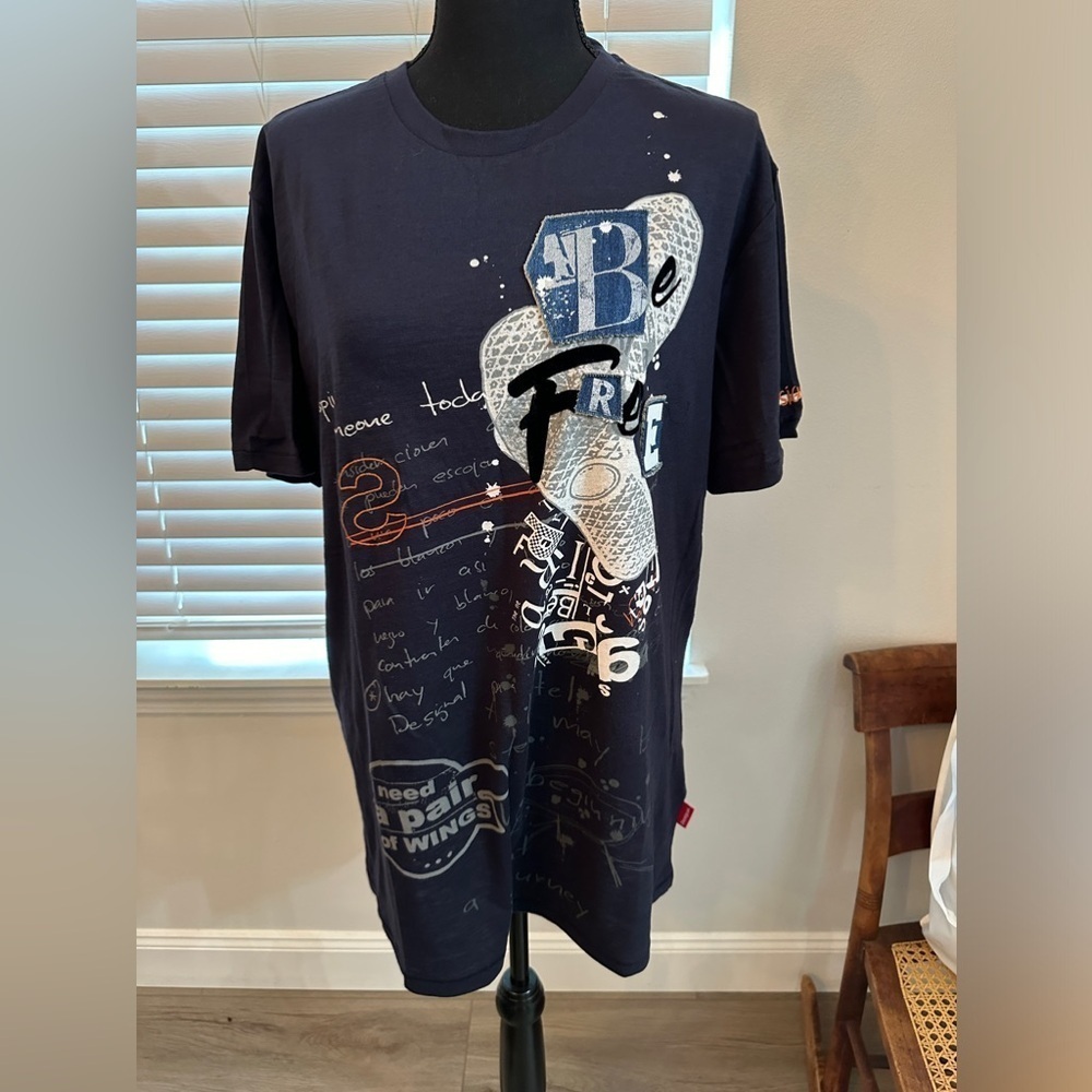 Desigual Inspire Someone Tee in dark navy size XL